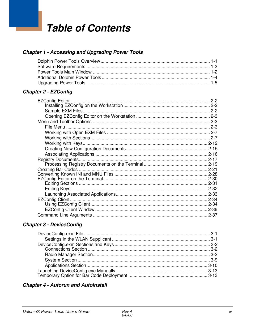 Honeywell 9900 manual Table of Contents 