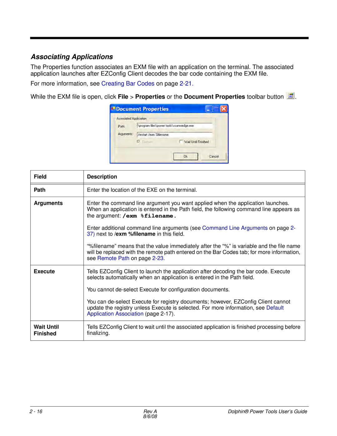 Honeywell 9900 manual Associating Applications 