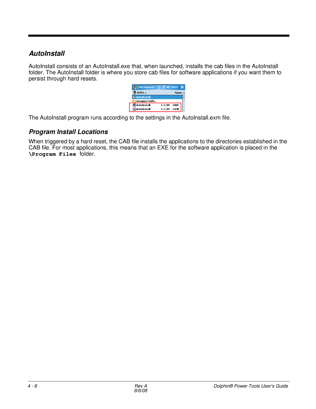 Honeywell 9900 manual AutoInstall, Program Install Locations 