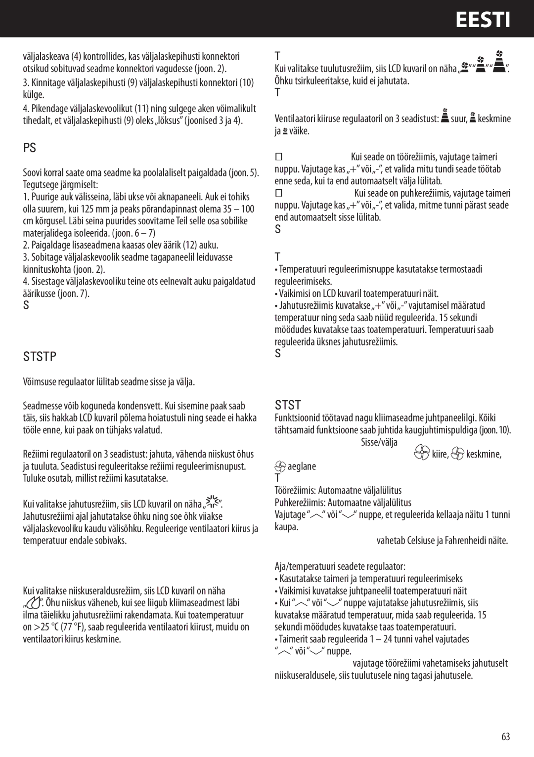 Honeywell AMH-10000E, AMH-12000E manual Kasutamisjuhend Juhtpaneel, Kasutamisjuhend Kaugjuhtimine 