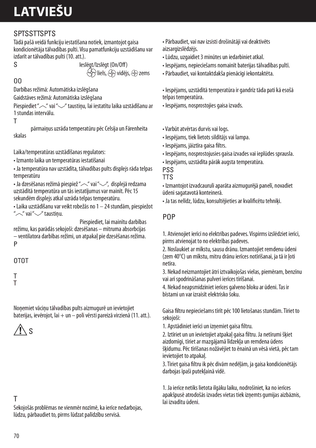 Honeywell AMH-12000E, AMH-10000E manual Brīdinājums, Traucējummeklēšana, Apkope, Piezīme 