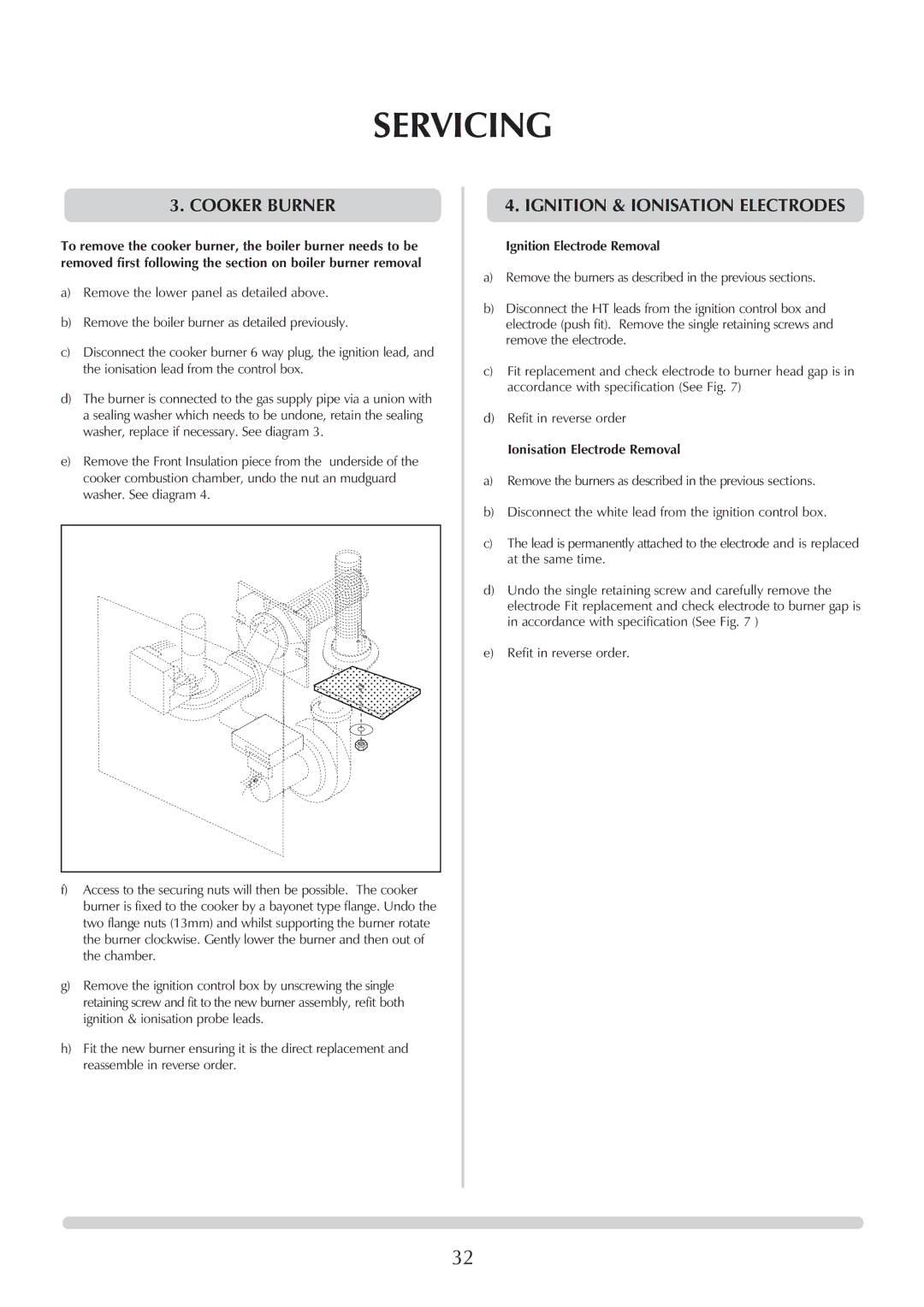 Honeywell Central Heating Cooker Natural Gas Cooker Burner, Ignition & Ionisation Electrodes, Ignition Electrode Removal 