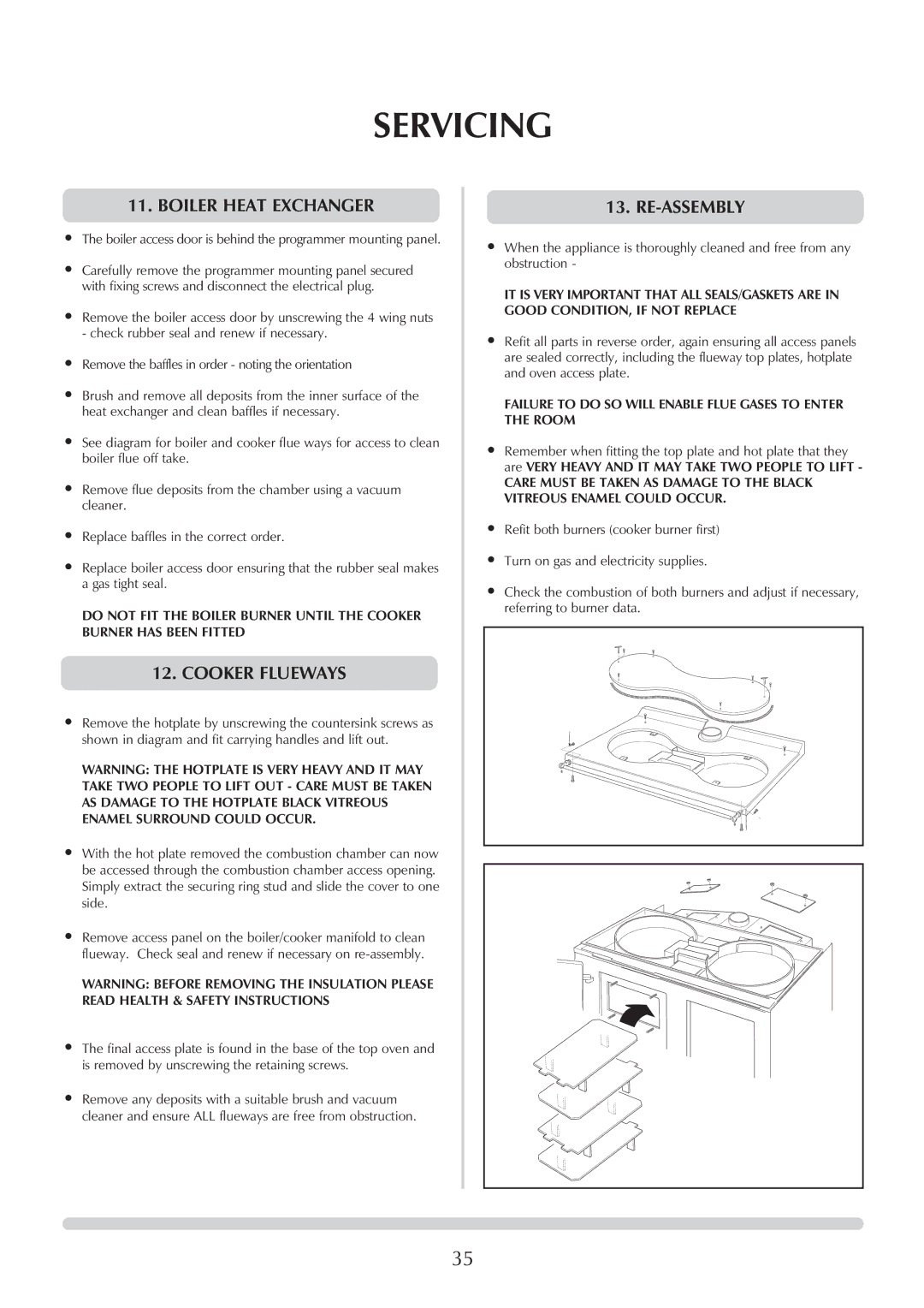 Honeywell Central Heating Cooker Natural Gas manual Boiler Heat Exchanger, Cooker Flueways 