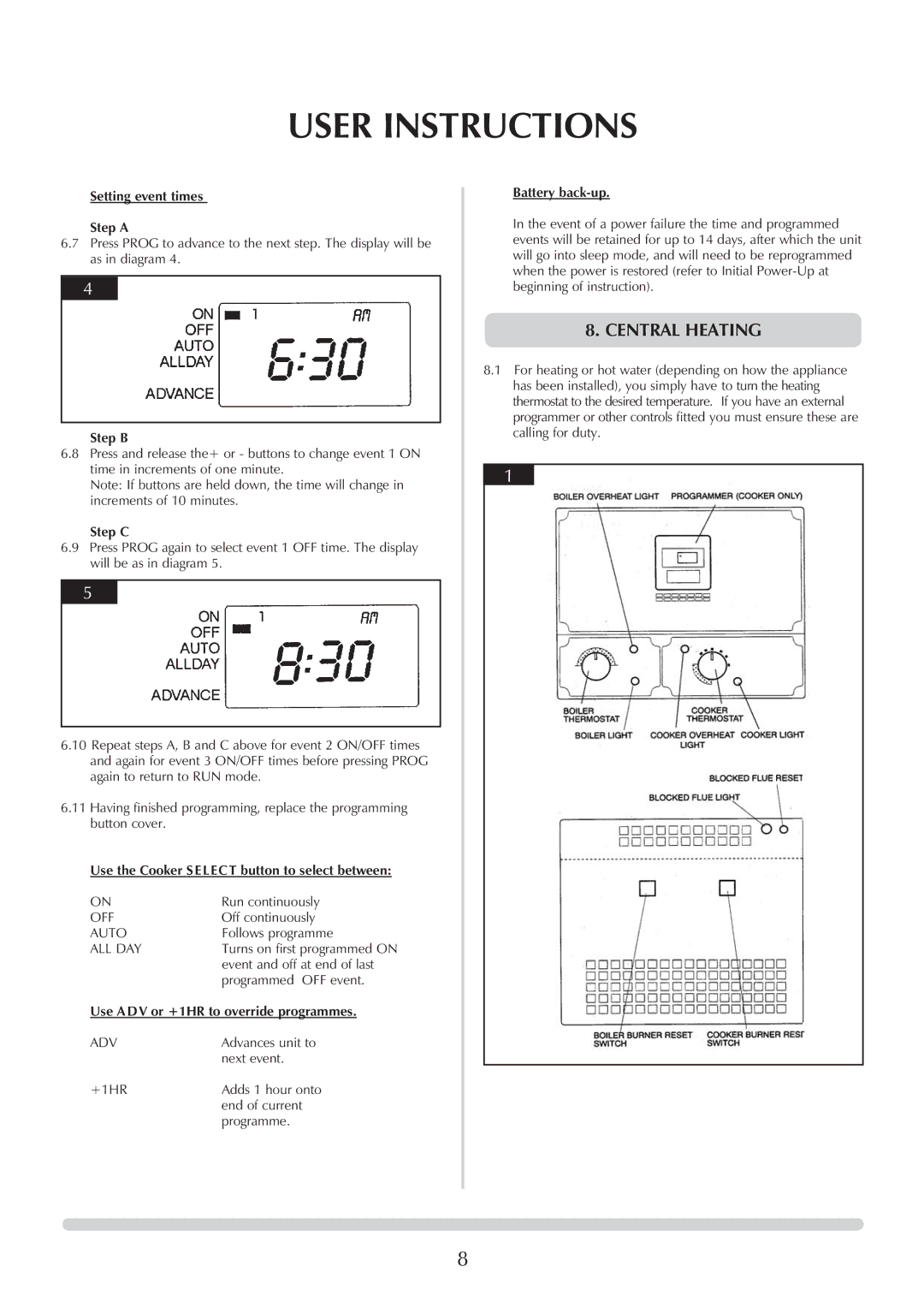 Honeywell Central Heating Cooker Natural Gas manual 