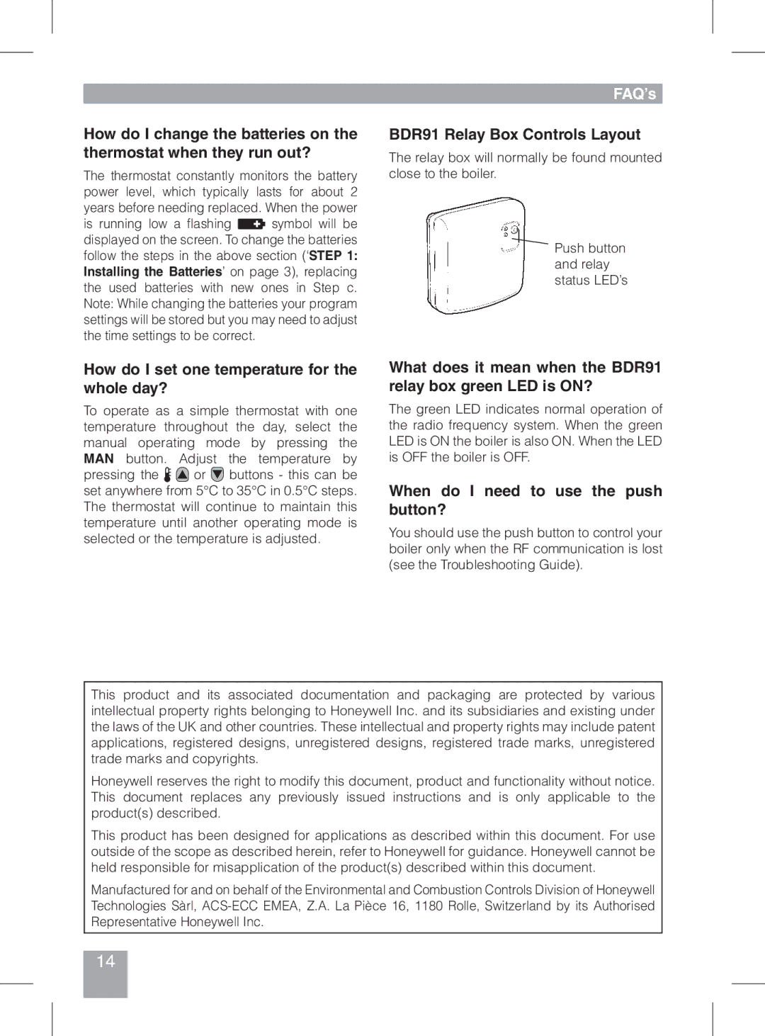 Honeywell CM721 manual FAQ’s 