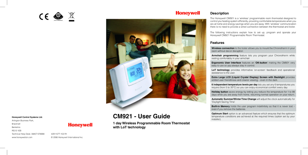 Honeywell manual CM921 User Guide 