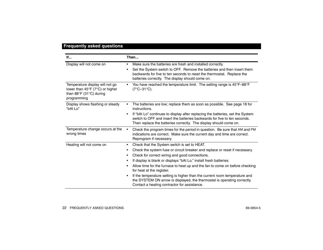 Honeywell CT3300 warranty Frequently asked questions, Then 