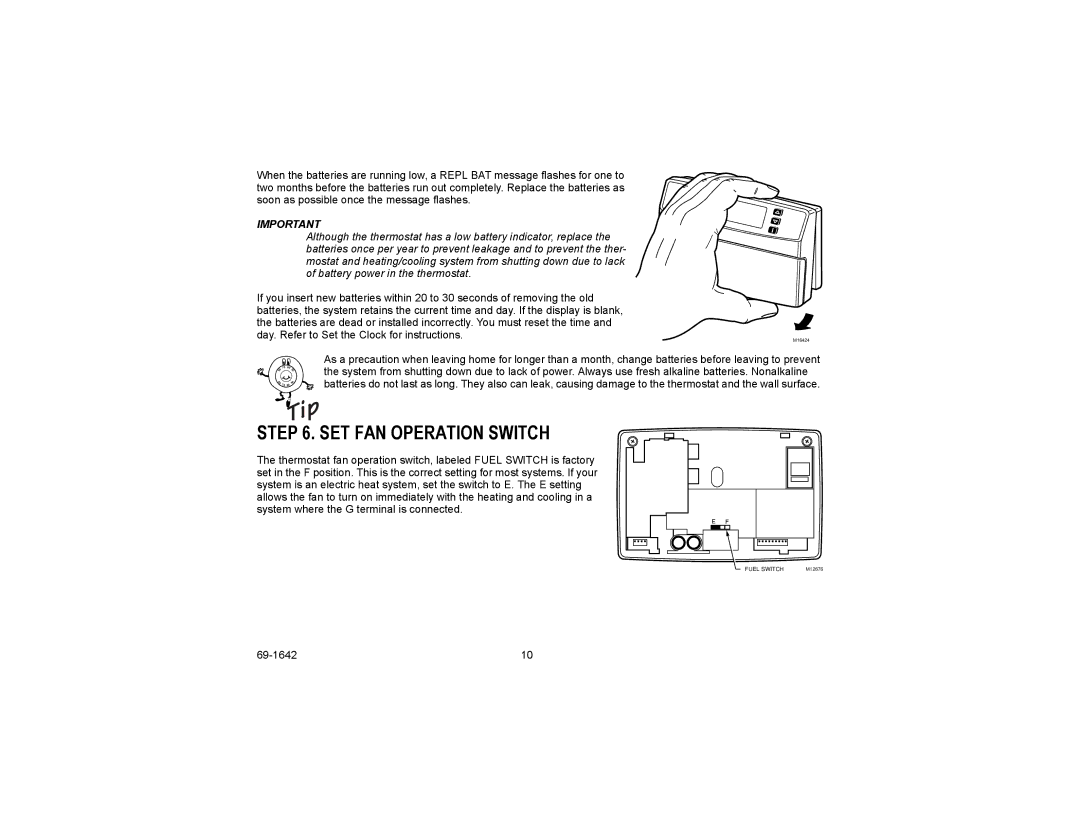 Honeywell CT3600, CT3697 manual SET FAN Operation Switch 