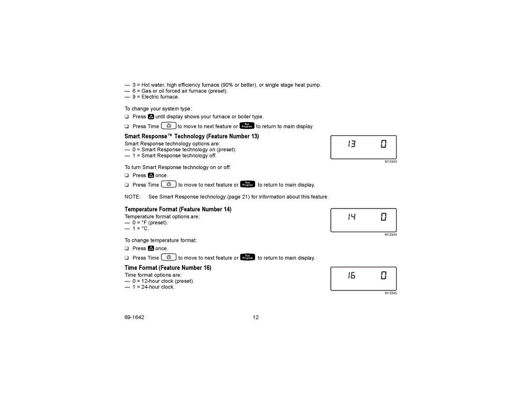 Honeywell CT3600, CT3697 manual Smart Response Technology Feature Number 