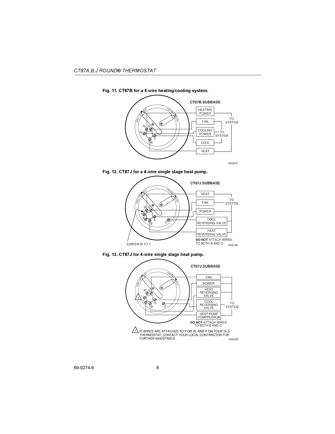 Honeywell CT87A installation instructions CT87B for a 5-wire heating/cooling system 