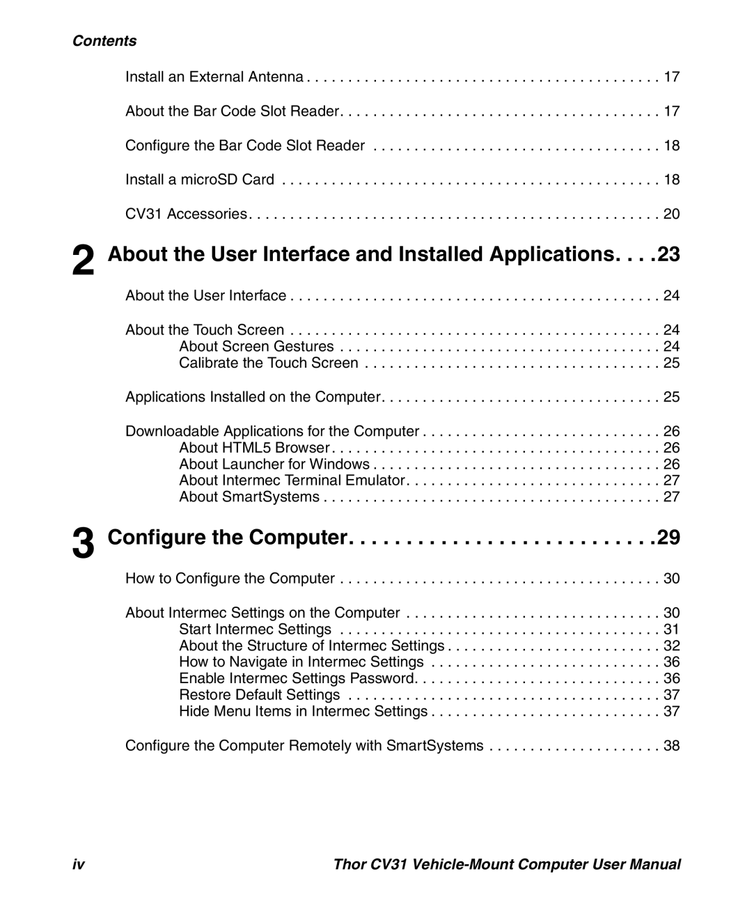 Honeywell CV31 user manual About the User Interface and Installed Applications, Configure the Computer 