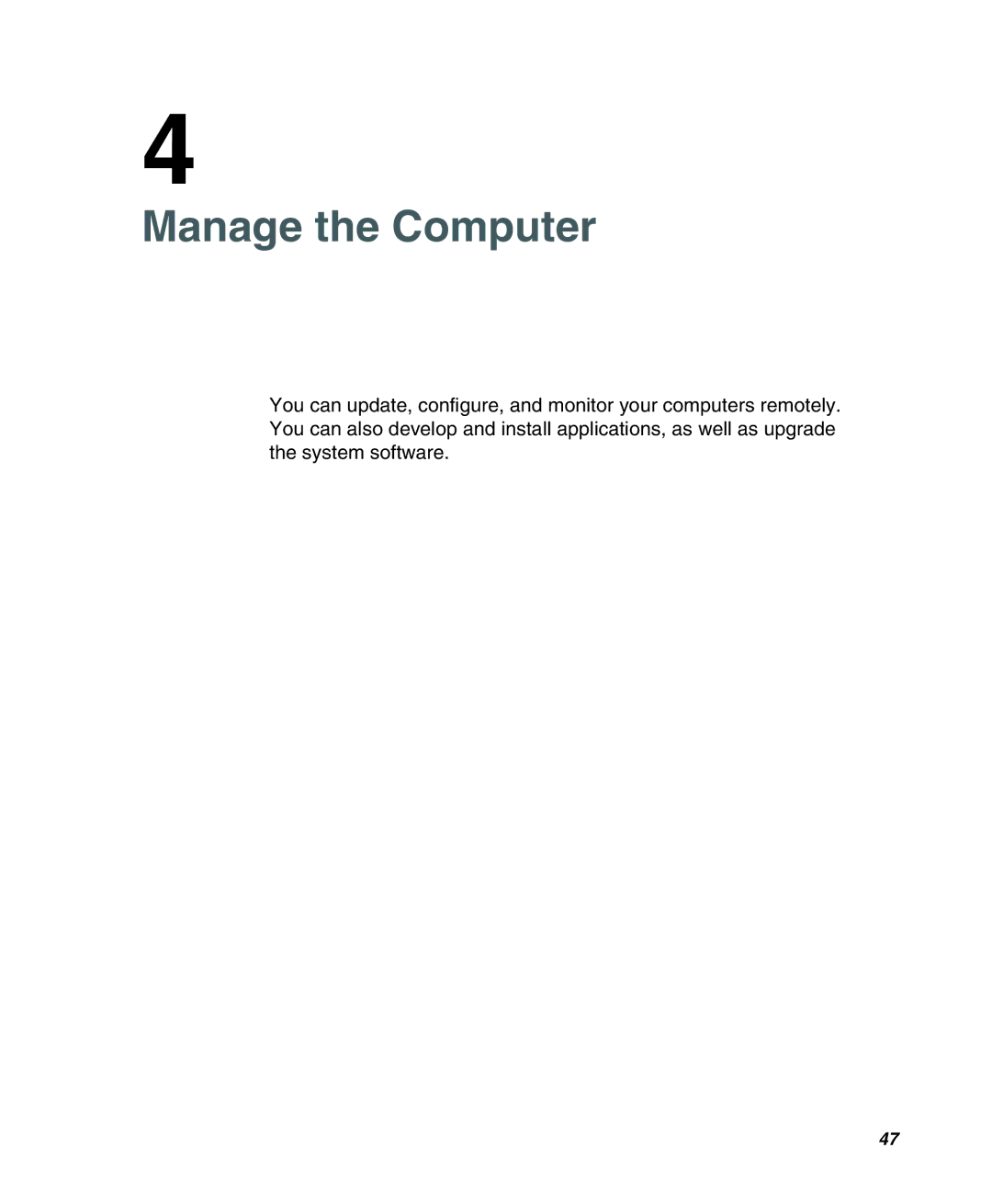 Honeywell CV31 user manual Manage the Computer 