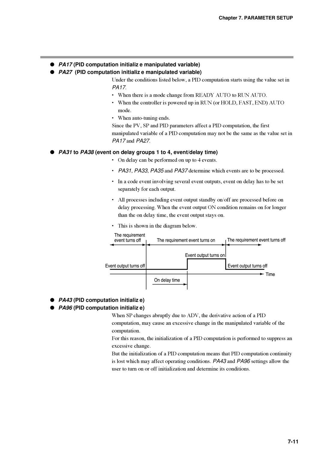 Honeywell DCP552 Mark II user manual PA17, PA31 to PA38 event on delay groups 1 to 4, event/delay time 