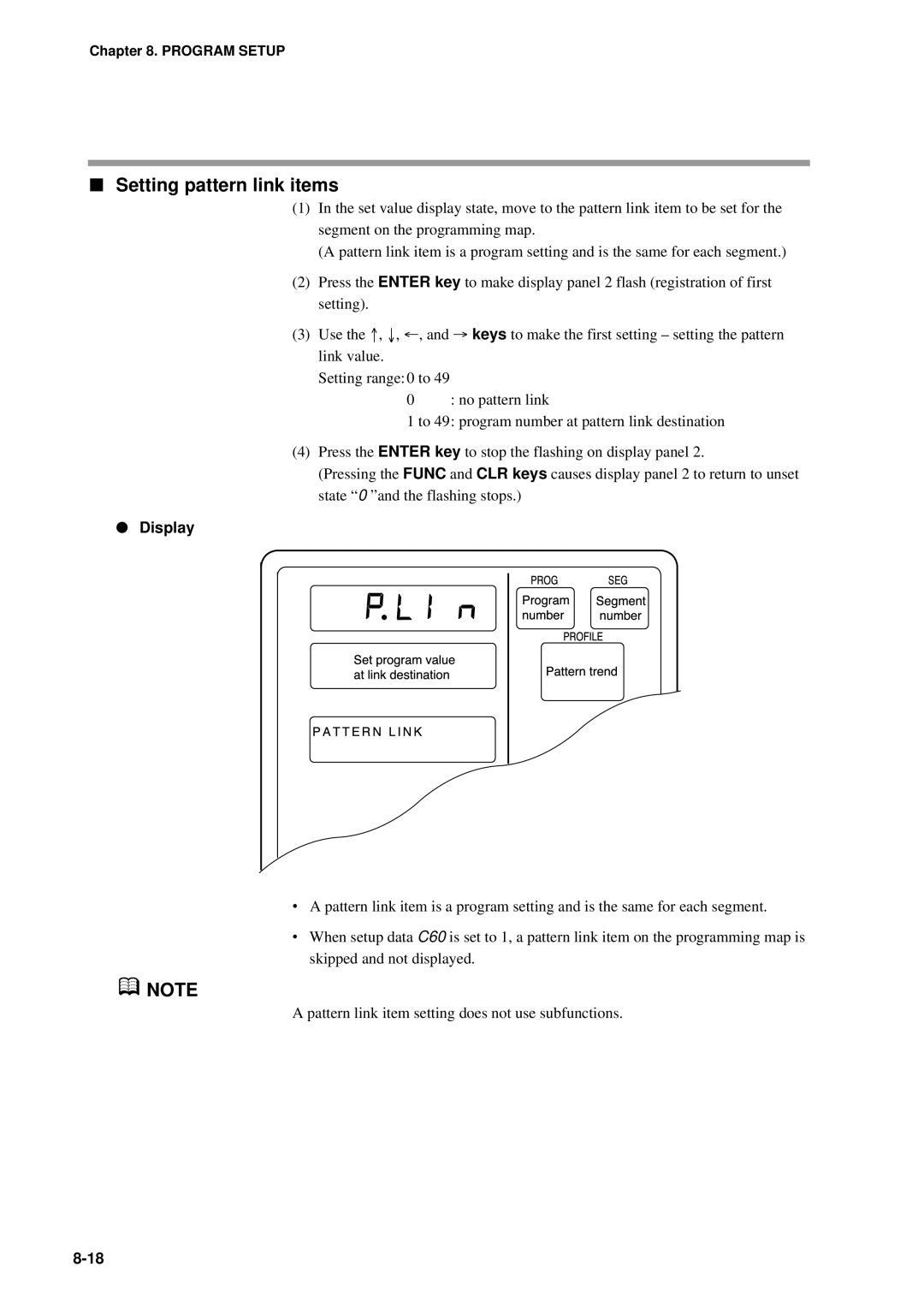 Honeywell DCP552 Mark II user manual Setting pattern link items 