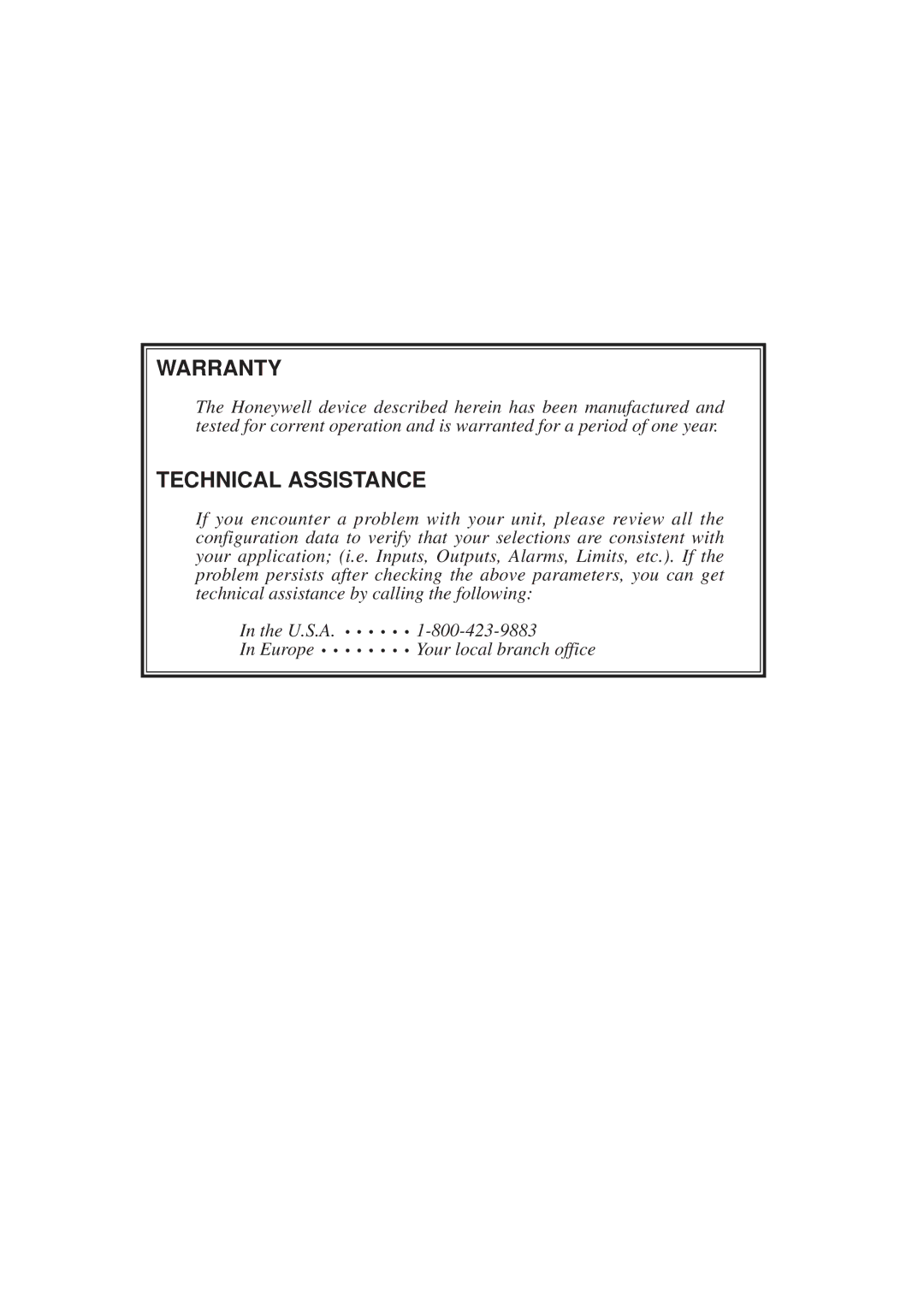 Honeywell DCP552 Mark II user manual Warranty 