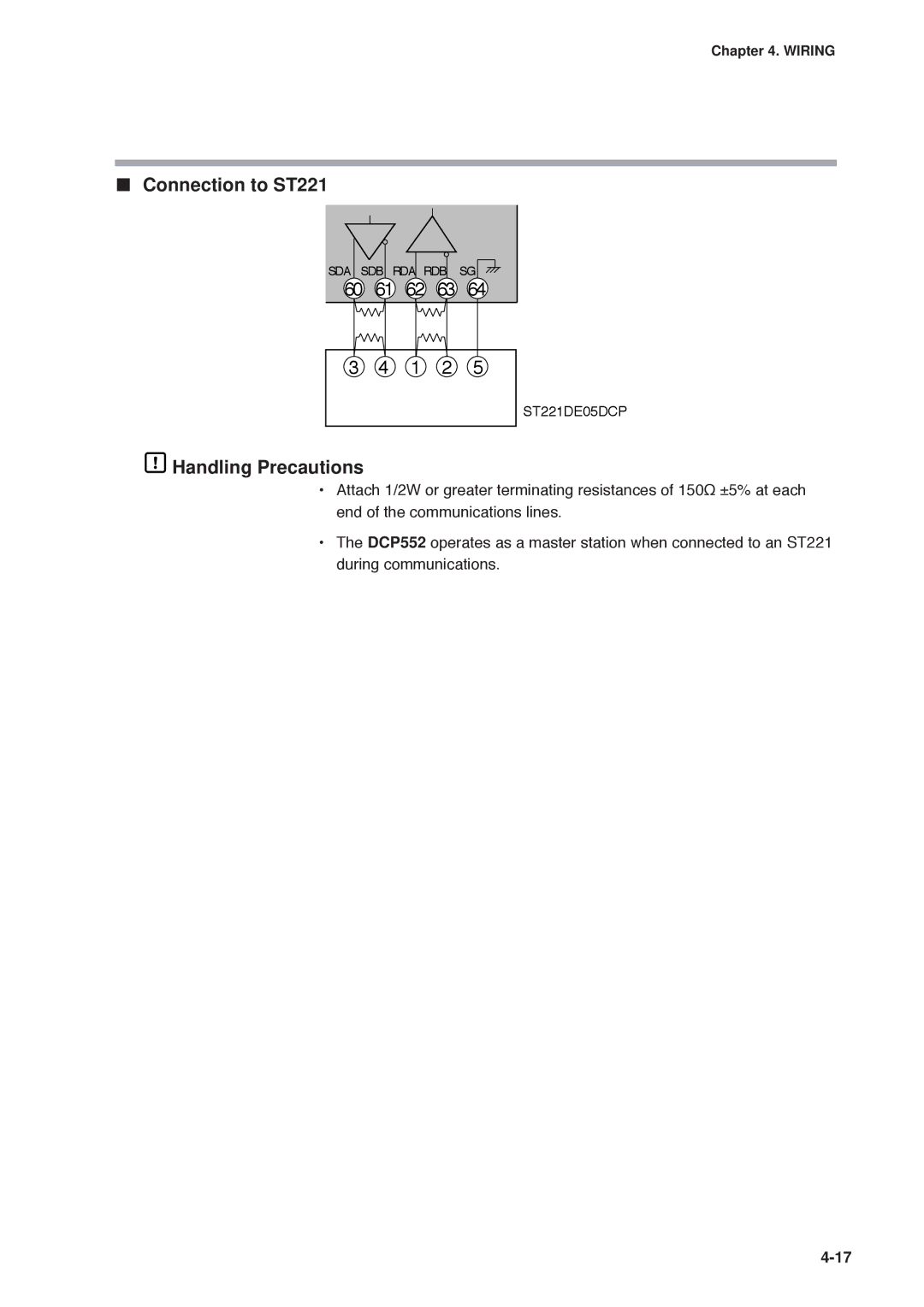 Honeywell DCP552 Mark II user manual Connection to ST221 