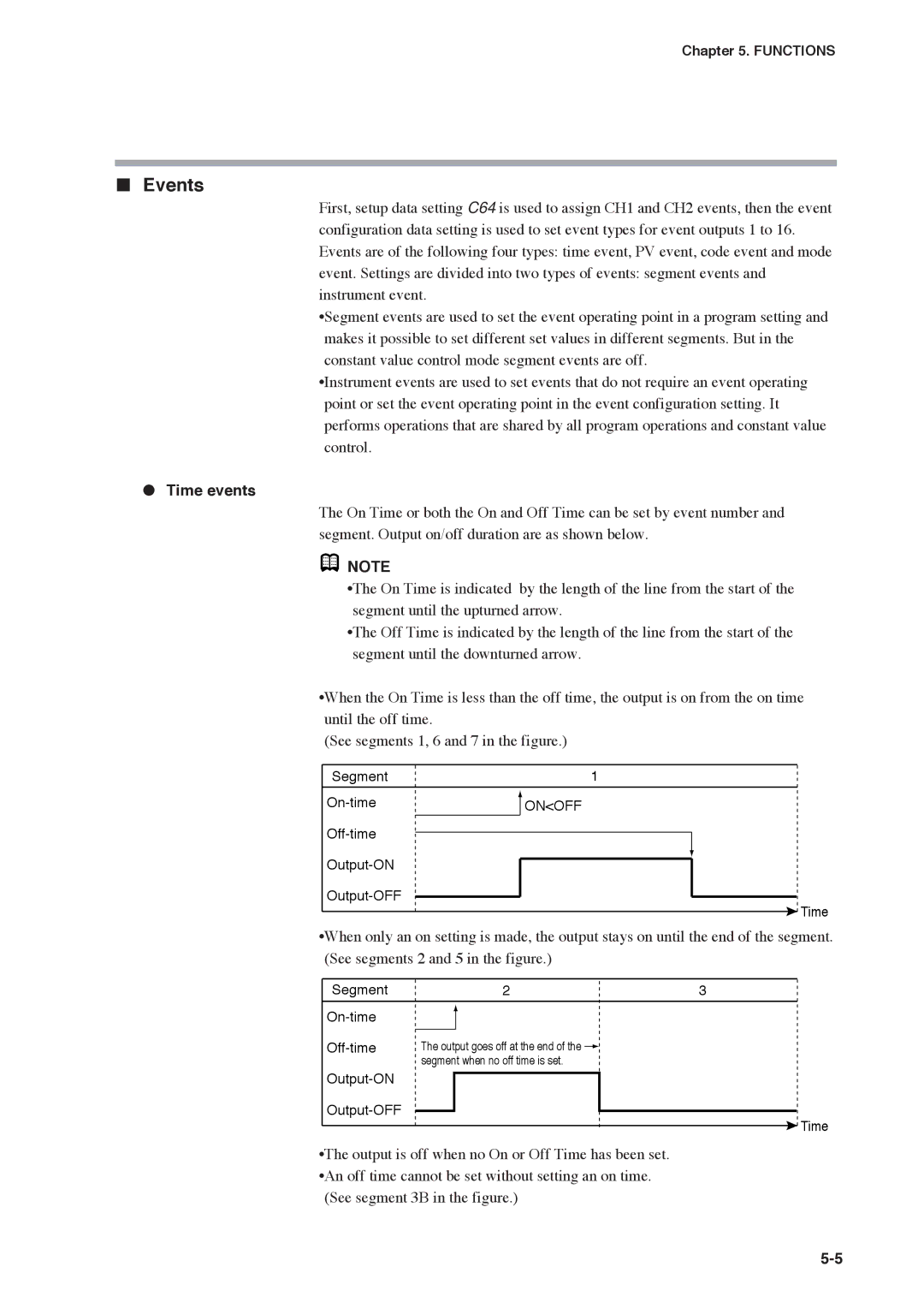 Honeywell DCP552 Mark II user manual Events, Time events 