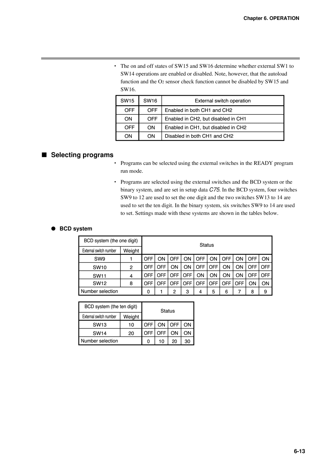 Honeywell DCP552 Mark II user manual Selecting programs, BCD system 