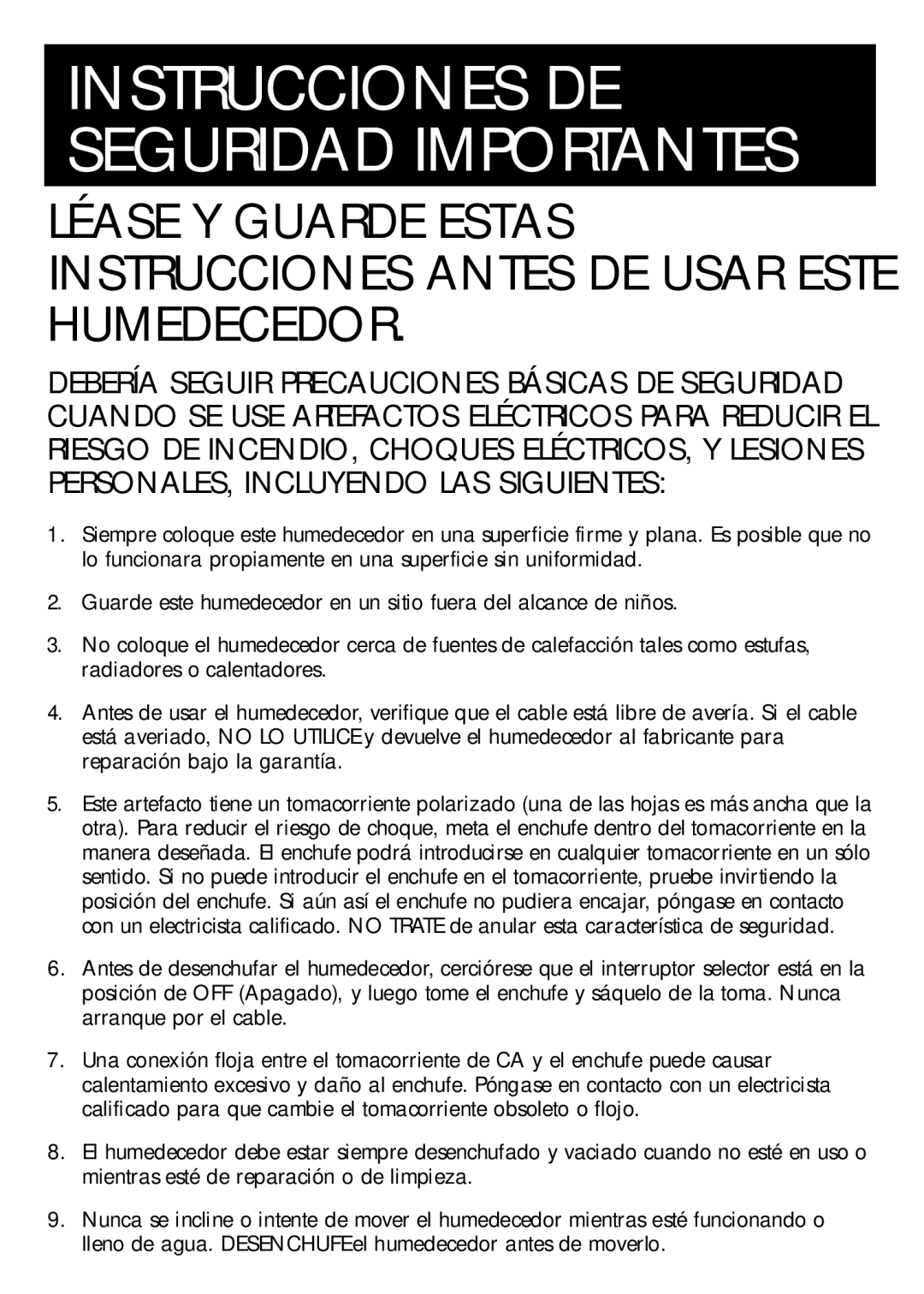 Honeywell DH-835 owner manual Instrucciones DE Seguridad Importantes 