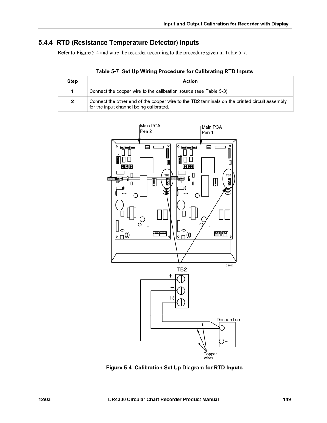 Honeywell DR4300 manual RTD Resistance Temperature Detector Inputs, Set Up Wiring Procedure for Calibrating RTD Inputs 