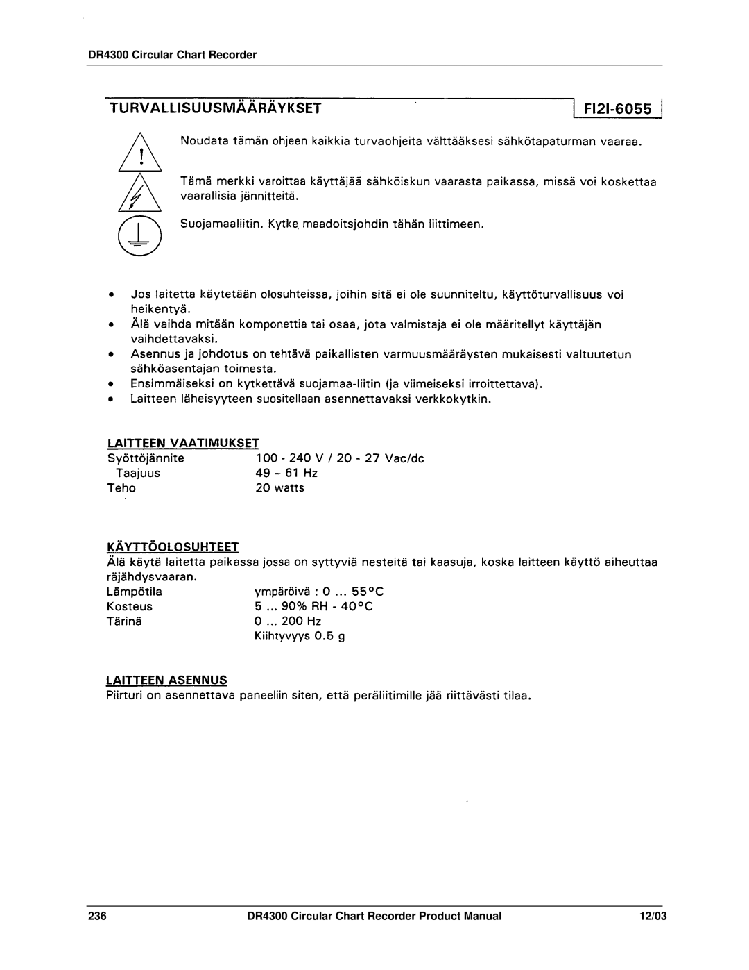 Honeywell DR4300 manual 236 