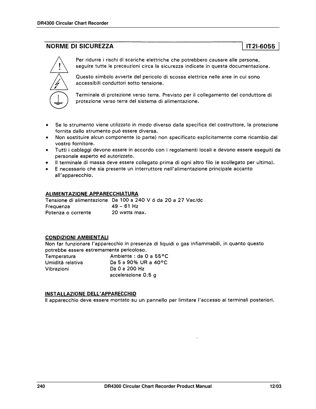 Honeywell DR4300 manual 240 