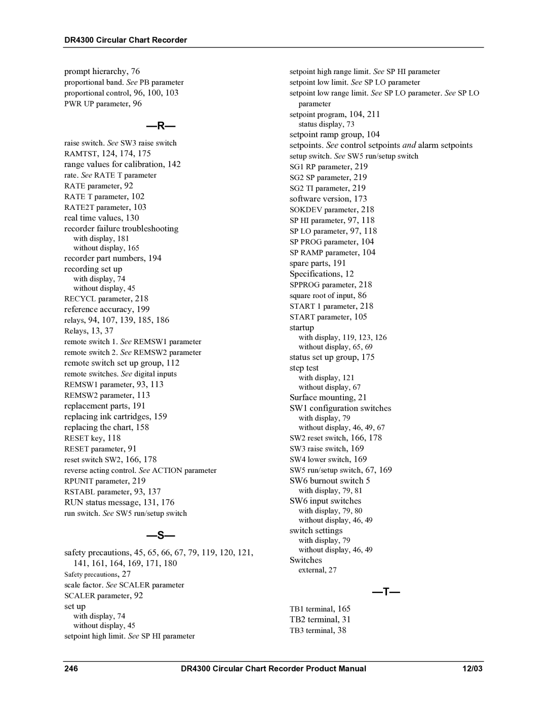 Honeywell DR4300 manual Status set up group, 175 step test 