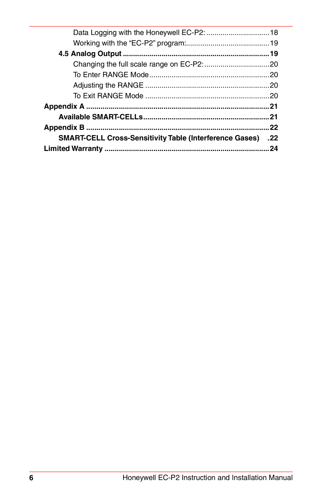 Honeywell EC-P2 instruction manual Analog Output 