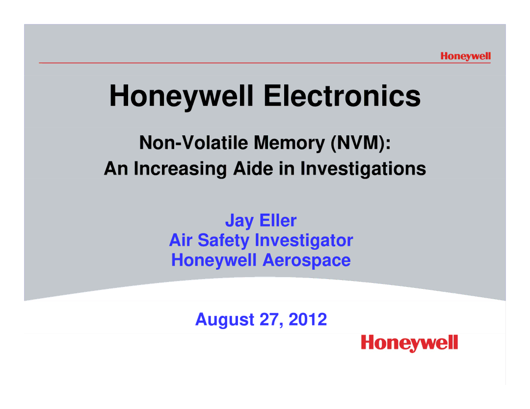 Honeywell EGPWS manual Non-Volatile Memory NVM An Increasing Aide in Investigations 