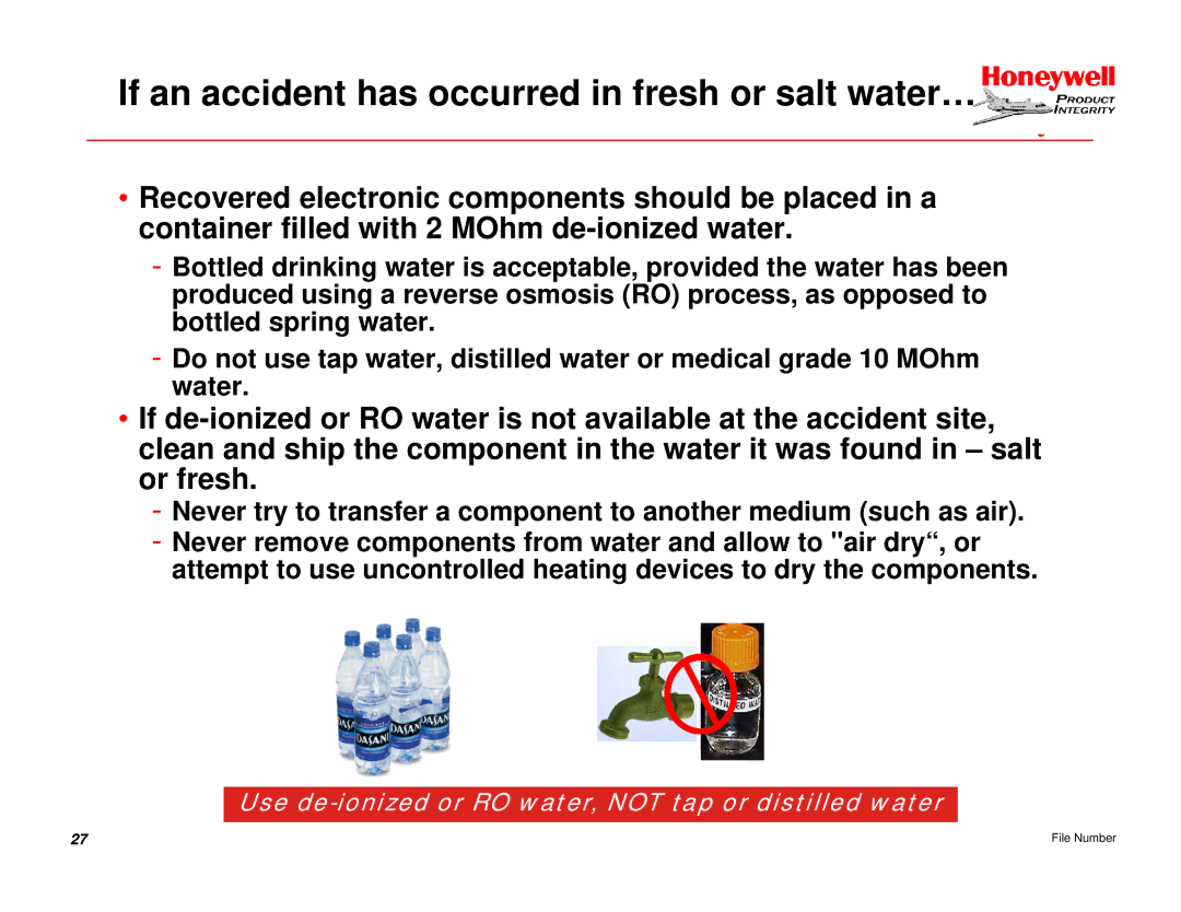 Honeywell EGPWS manual If an accident has occurred in fresh or salt water… 