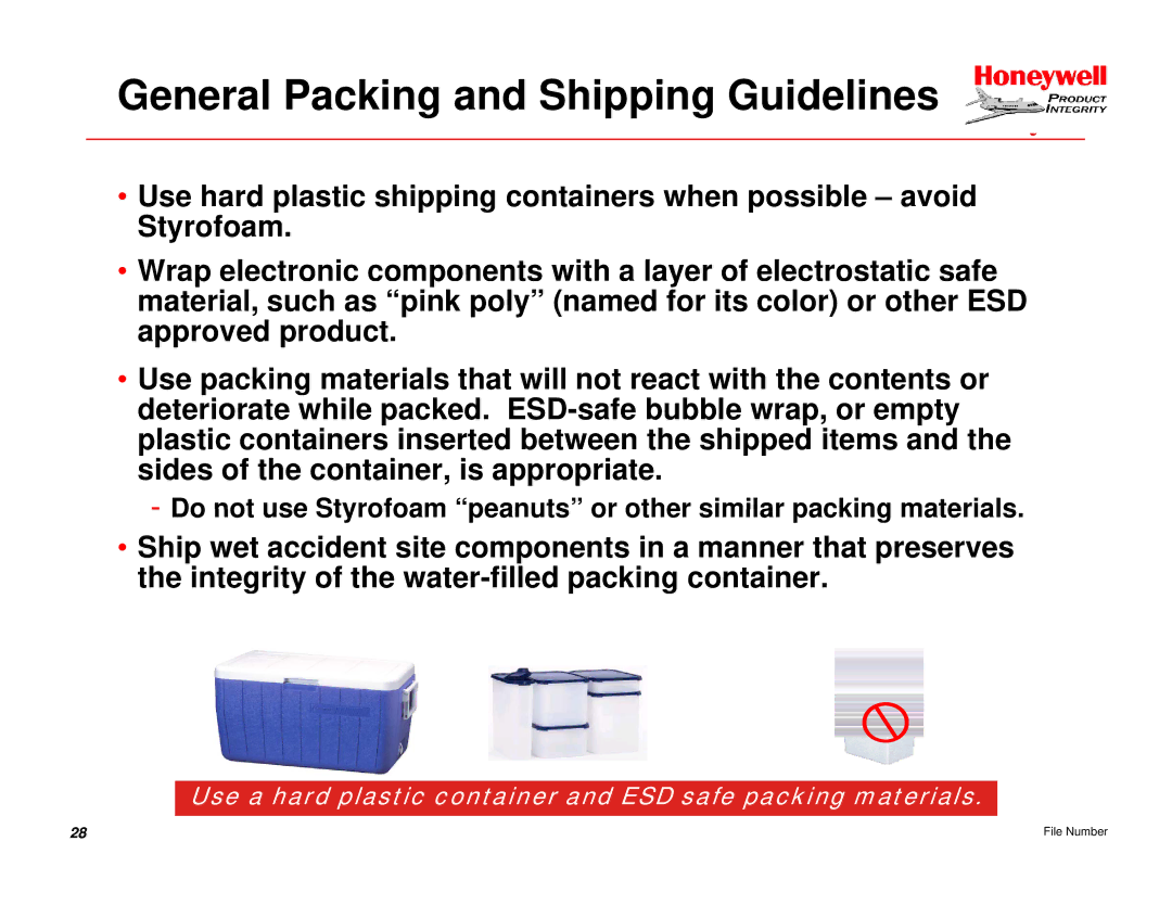 Honeywell EGPWS manual General Packing and Shipping Guidelines 