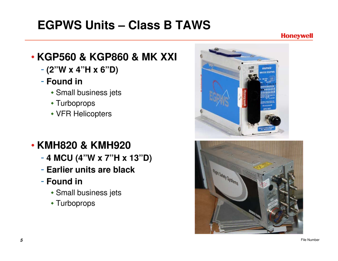 Honeywell EGPWS manual Egpws Units Class B Taws, KGP560 & KGP860 & MK, KMH820 & KMH920 