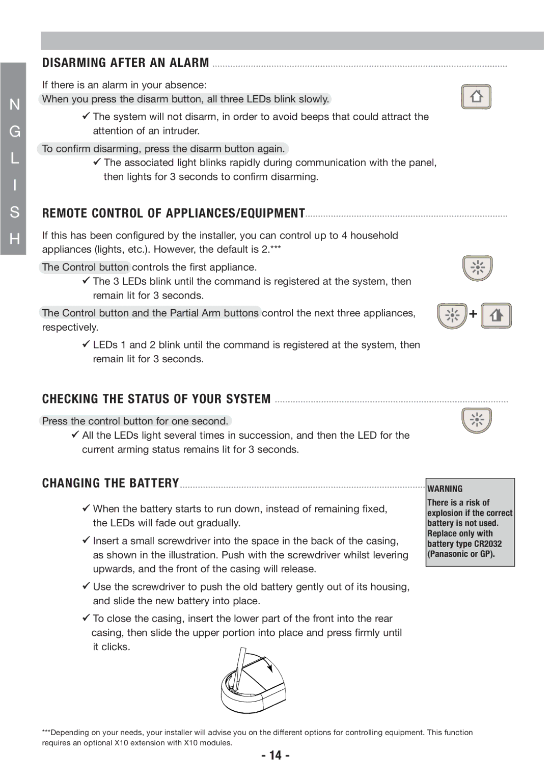 Honeywell EKZ008200B Disarming After AN Alarm, Remote Control of APPLIANCES/EQUIPMENT, Checking the Status of Your System 