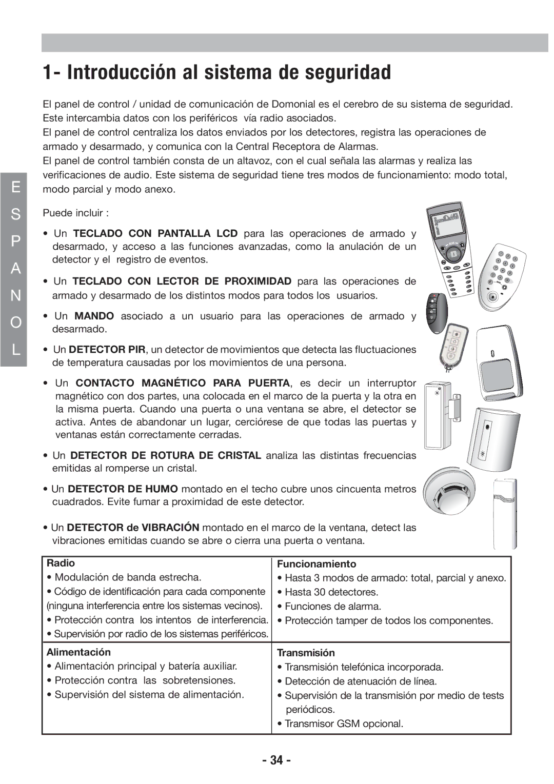 Honeywell EKZ008200B user manual Un Teclado CON Lector DE Proximidad para las operaciones de, Radio Funcionamiento 