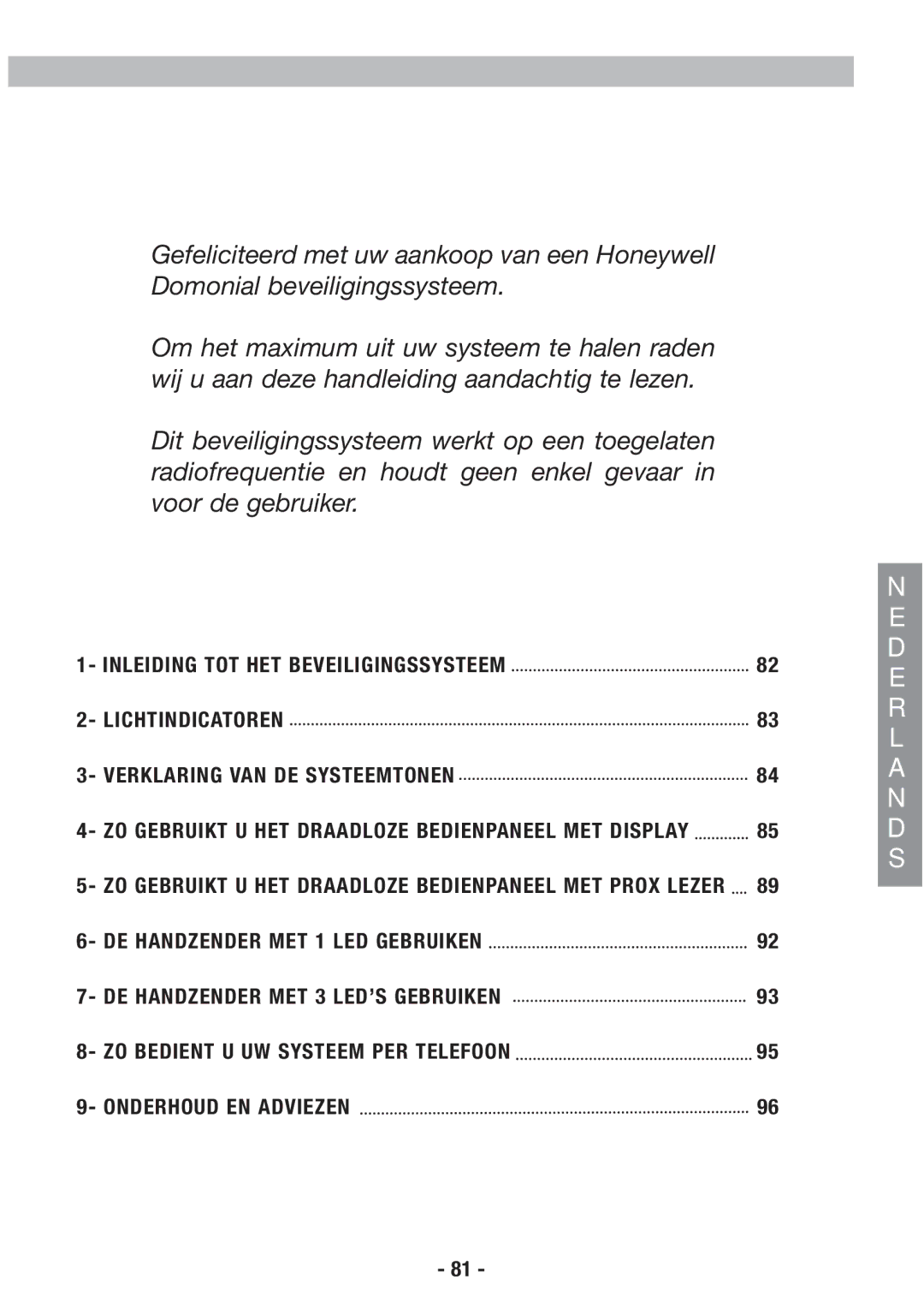 Honeywell EKZ008200B user manual LED Gebruiken 