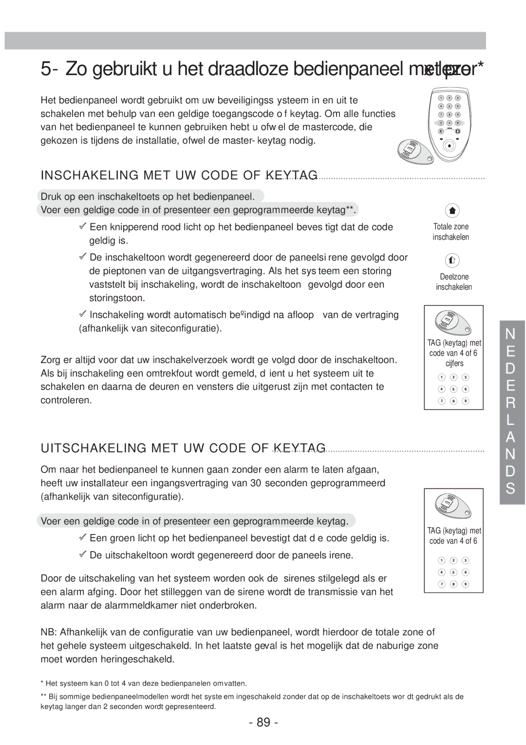 Honeywell EKZ008200B user manual Zo gebruikt u het draadloze bedienpaneel met prox lezer 