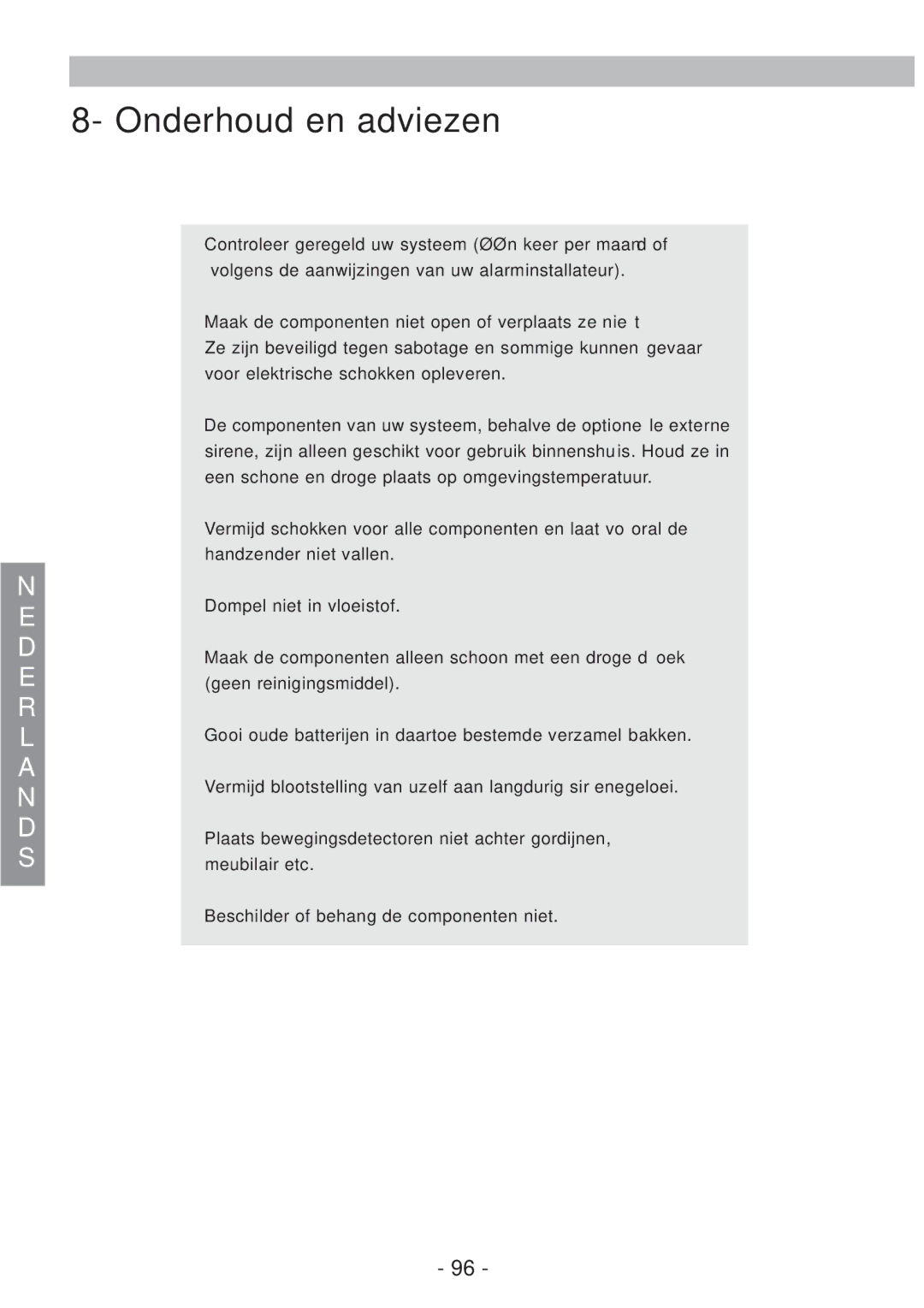 Honeywell EKZ008200B user manual Onderhoud en adviezen 