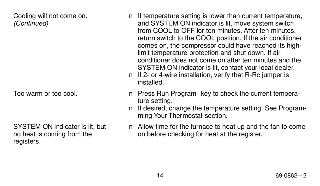 Honeywell Electronic Programmable Thermostat owner manual 69-0862-2 