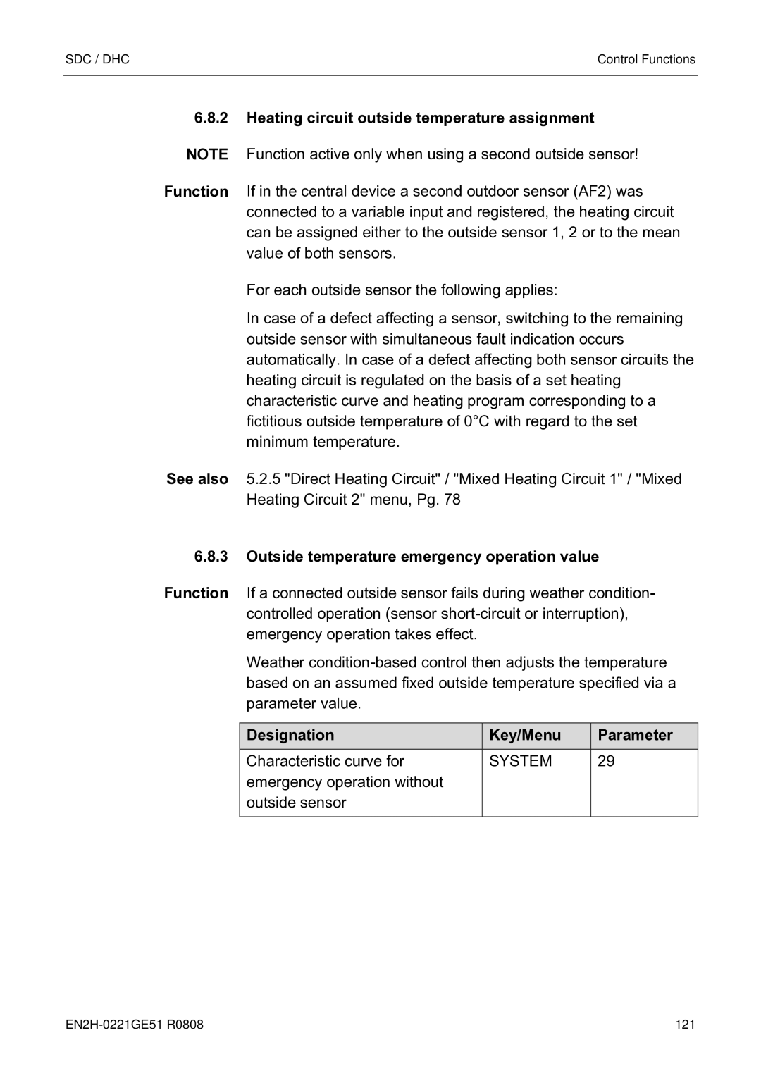 Honeywell EN2H-0221GE51 R0808 service manual Key/Menu, System, Parameter 