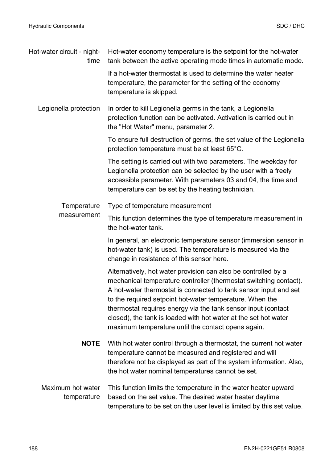 Honeywell EN2H-0221GE51 R0808 service manual Sdc / Dhc 