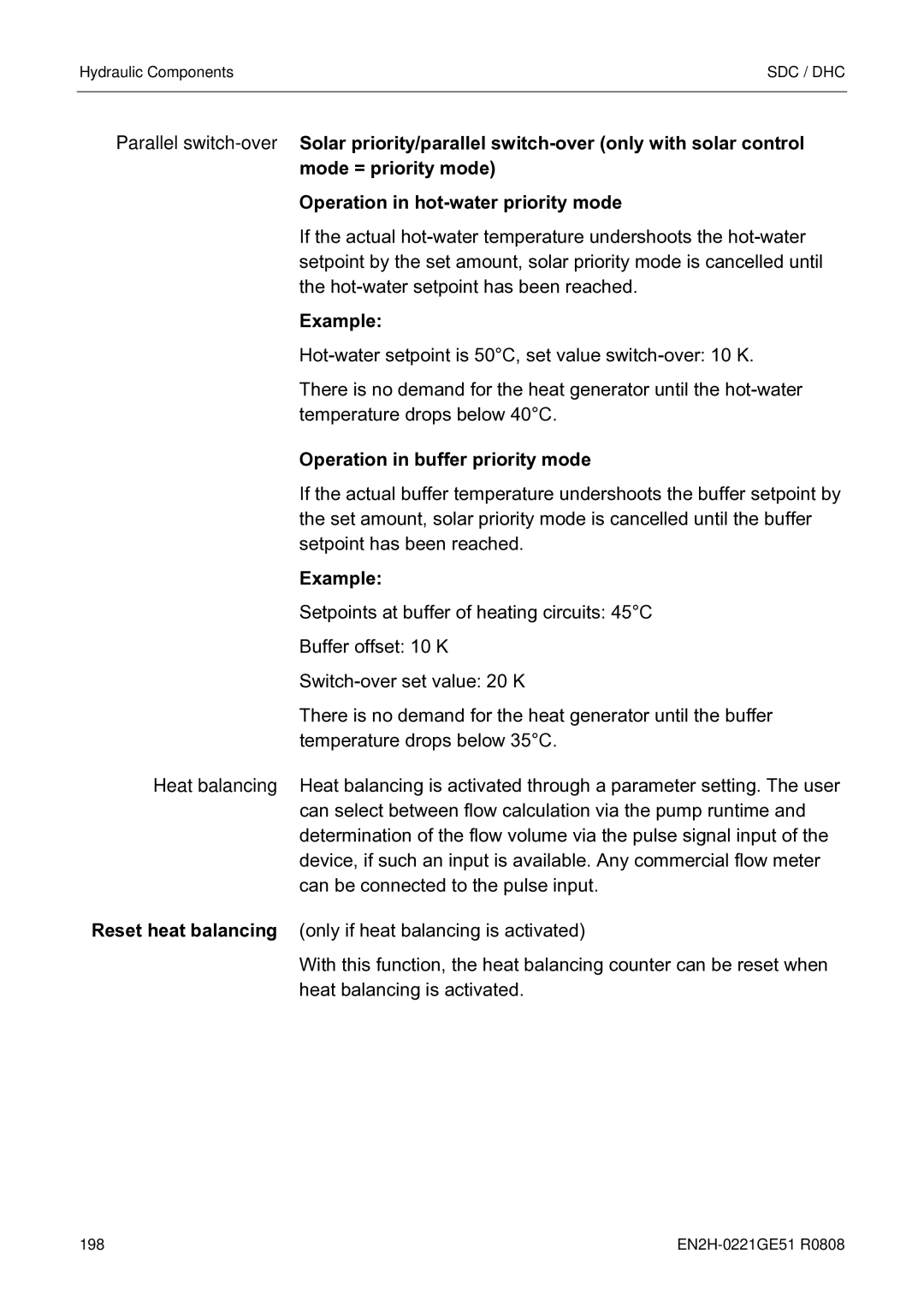 Honeywell EN2H-0221GE51 R0808 service manual Example, Operation in buffer priority mode 