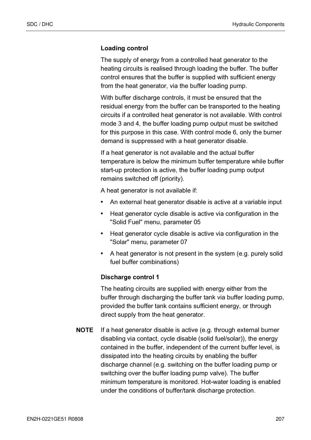 Honeywell EN2H-0221GE51 R0808 service manual Loading control, Discharge control 