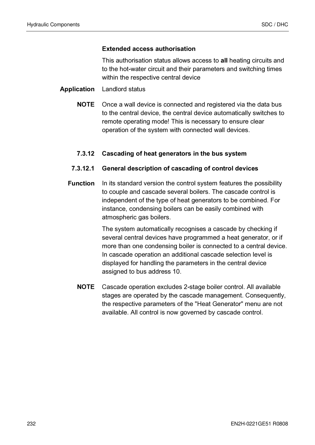 Honeywell EN2H-0221GE51 R0808 service manual Extended access authorisation 