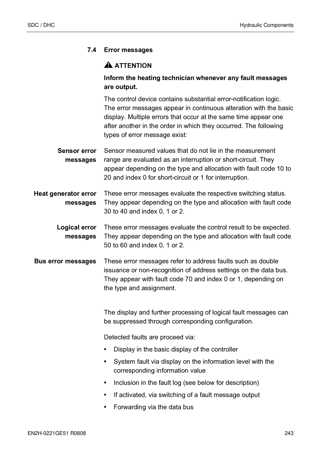 Honeywell EN2H-0221GE51 R0808 service manual Sdc / Dhc 