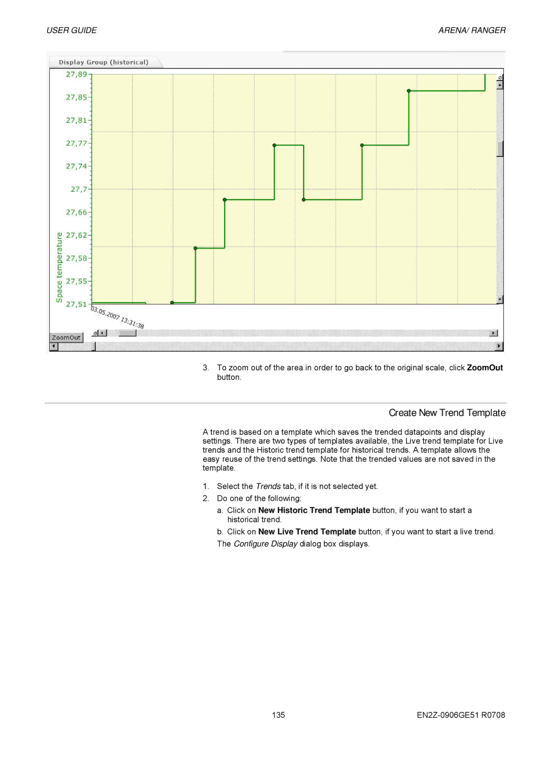 Honeywell EN2Z-0906GE51 R0708 manual Create New Trend Template 