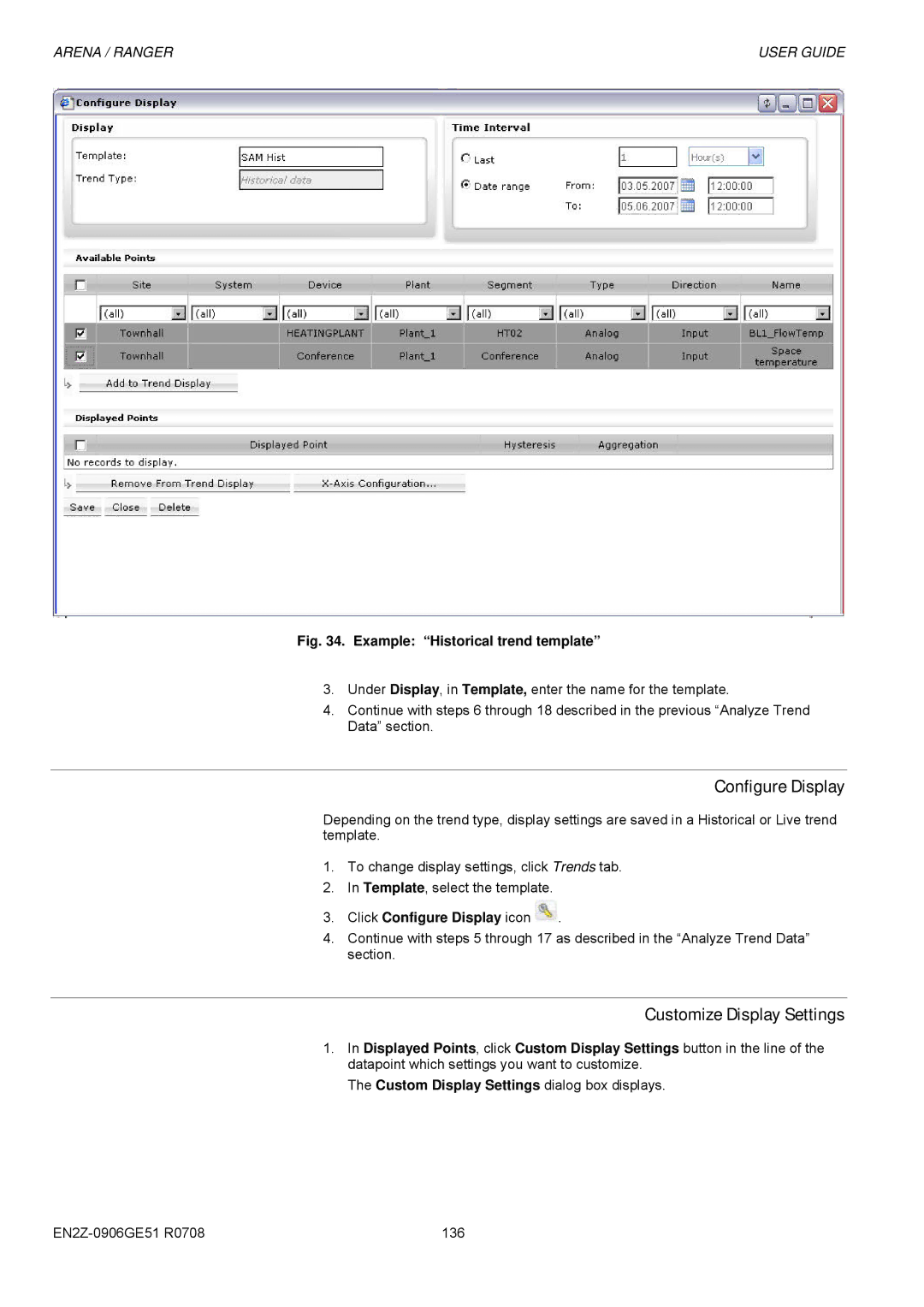 Honeywell EN2Z-0906GE51 R0708 manual Customize Display Settings, Click Configure Display icon 