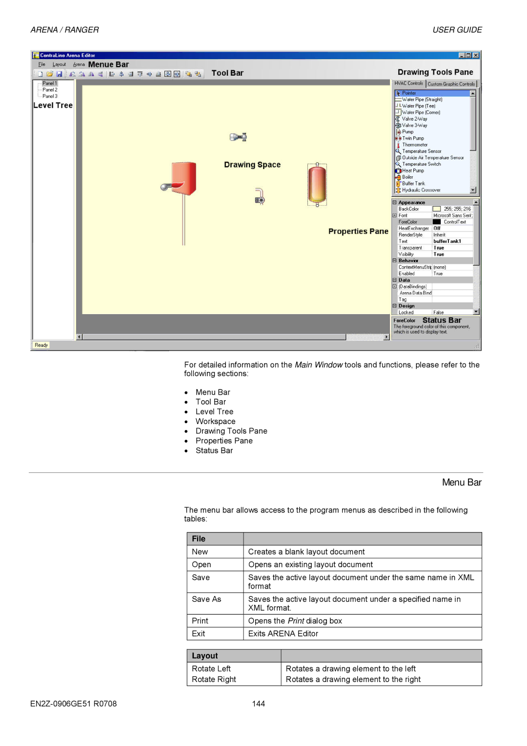 Honeywell EN2Z-0906GE51 R0708 manual Menu Bar, File 