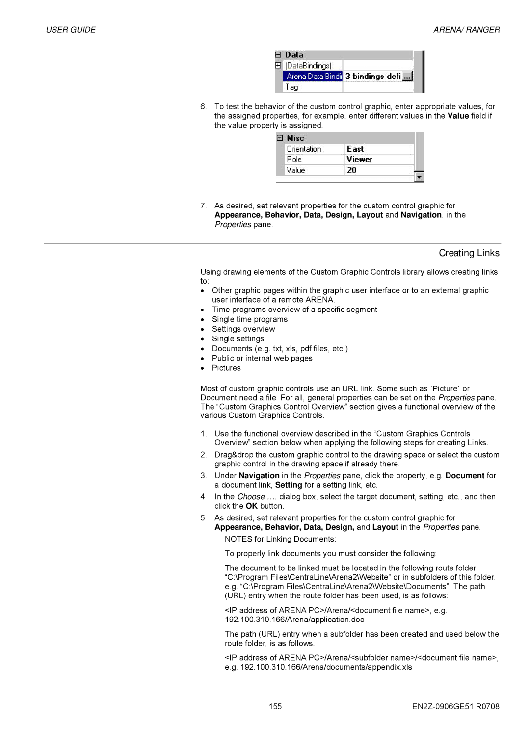 Honeywell EN2Z-0906GE51 R0708 manual Creating Links 