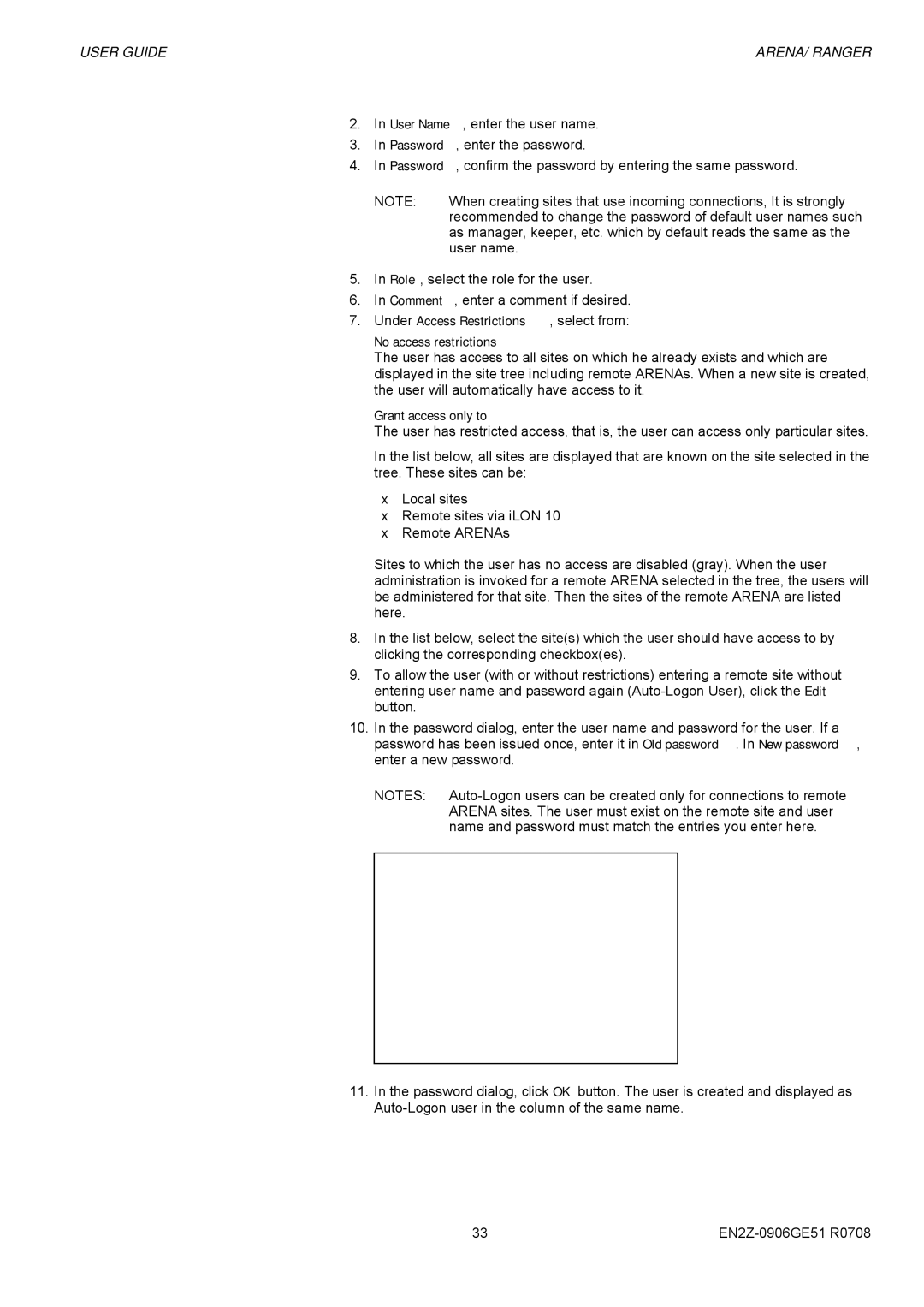 Honeywell EN2Z-0906GE51 R0708 manual No access restrictions, Grant access only to 