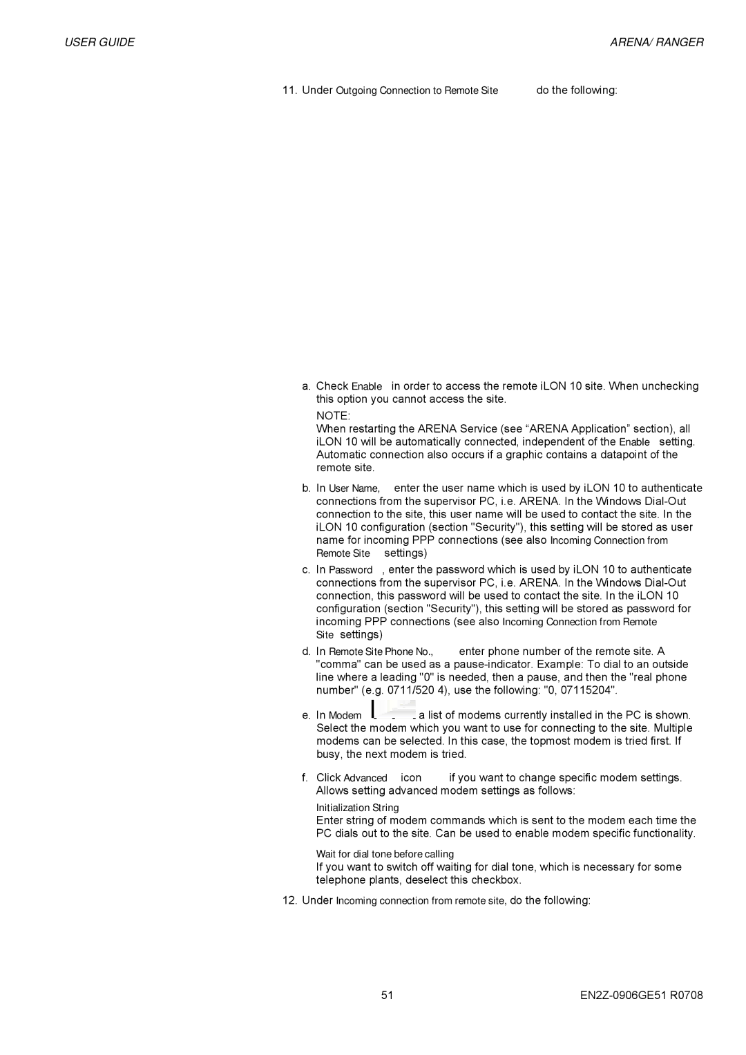 Honeywell EN2Z-0906GE51 R0708 manual Initialization String, Wait for dial tone before calling 